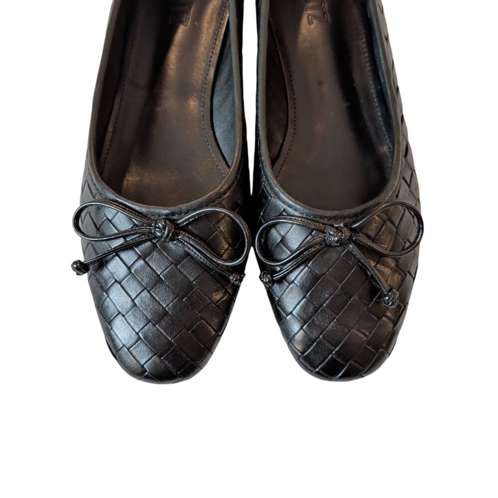 NIB Schutz Evereve Women's Sz 6 Arissa Woven Ballet Flat Slip On Leather Shoes - Picture 4 of 10